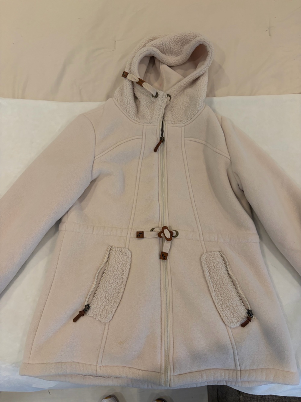 Koolaburra Cream Hooded Sherpa Jacket